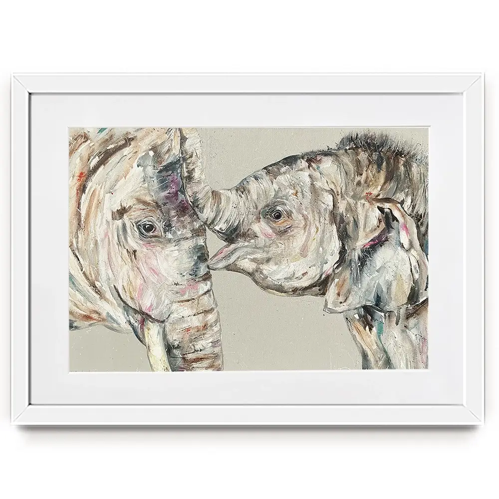 Elephant Bond Framed Art Print Elephant Bond Framed Art Print wall art product Nicola Jane Rowles