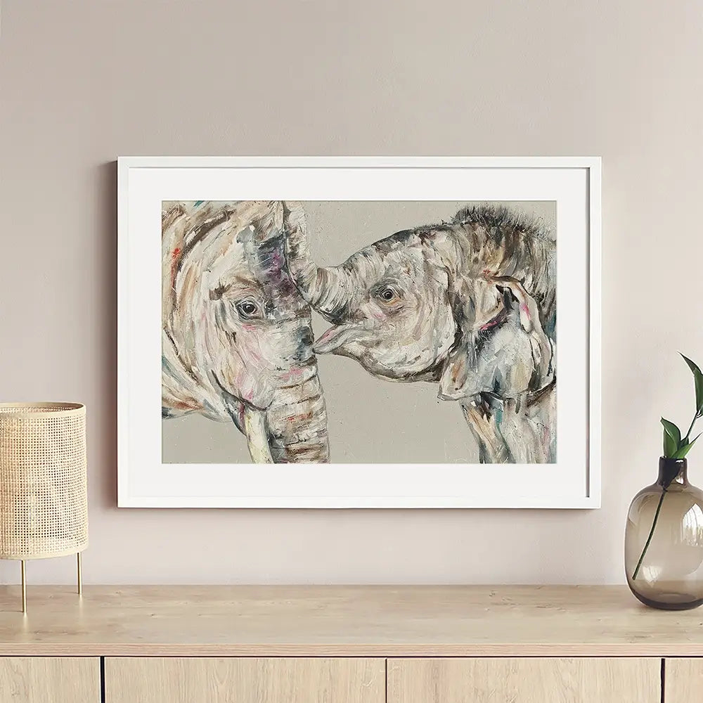 Elephant Bond Framed Art Print Elephant Bond Framed Art Print wall art product Nicola Jane Rowles
