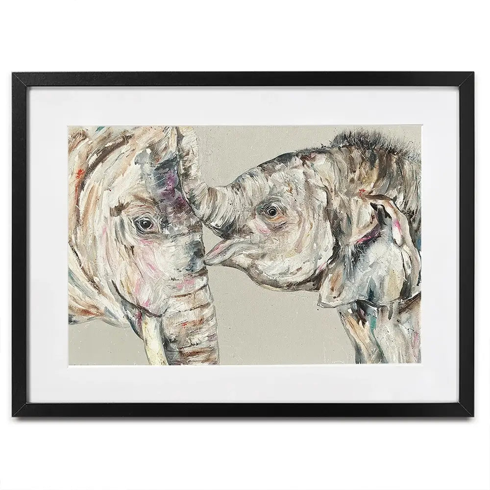 Elephant Bond Framed Art Print Elephant Bond Framed Art Print wall art product Nicola Jane Rowles