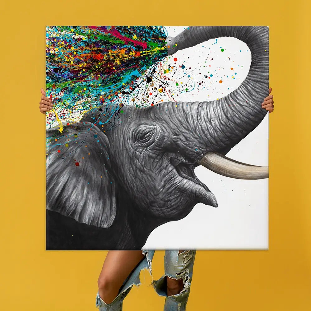 Elephant Elation Oversized Canvas Print Elephant Elation Oversized Canvas Print wall art product Art Print Shop