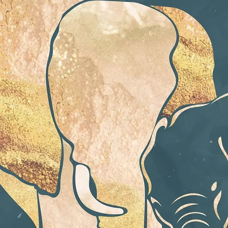 Elephant Embrace Teal Portrait Framed Art Print Elephant Embrace Teal Portrait Framed Art Print wall art product Sarah Manovski