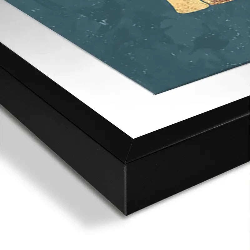 Elephant Embrace Teal Portrait Framed Art Print Elephant Embrace Teal Portrait Framed Art Print wall art product Sarah Manovski