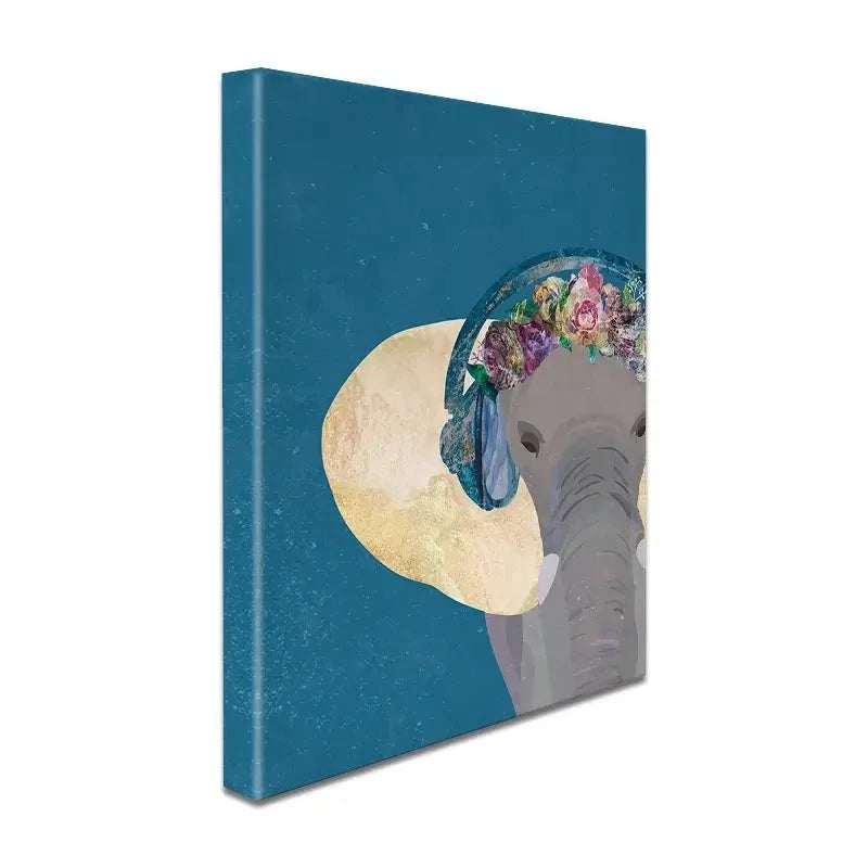 Elephant In Floral Crown Canvas Print Elephant In Floral Crown Canvas Print wall art product Sarah Manovski