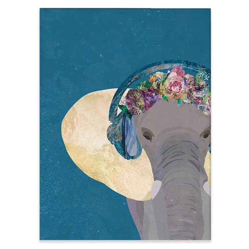 Elephant In Floral Crown Canvas Print Elephant In Floral Crown Canvas Print wall art product Sarah Manovski