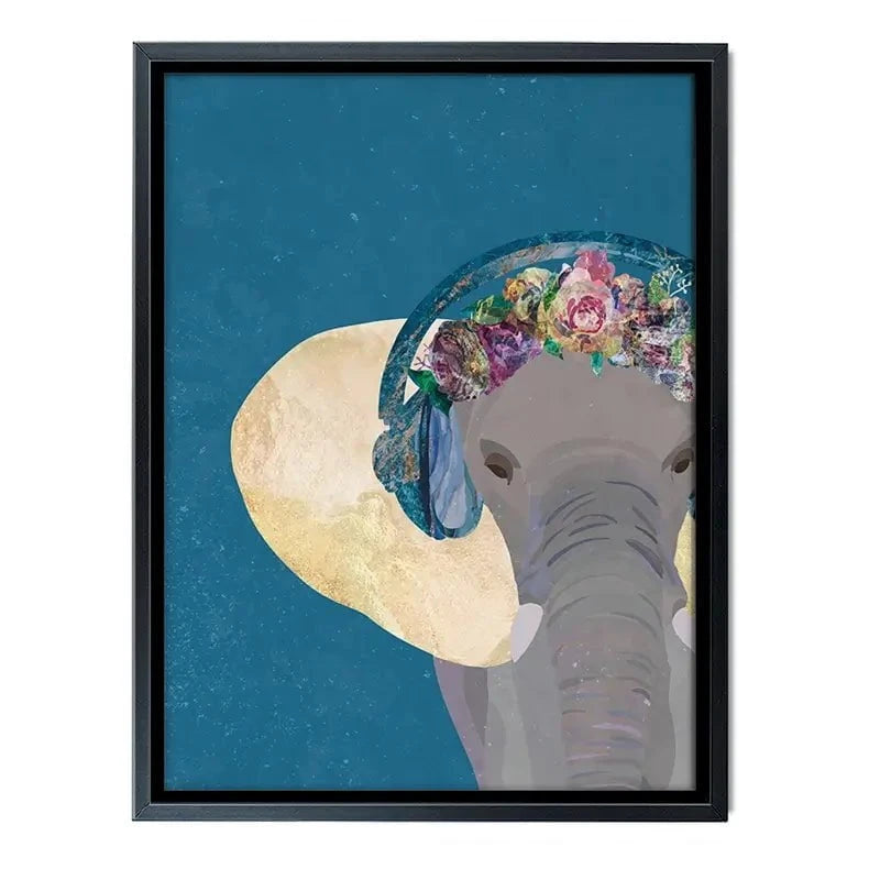 Elephant In Floral Crown Canvas Print Elephant In Floral Crown Canvas Print wall art product Sarah Manovski