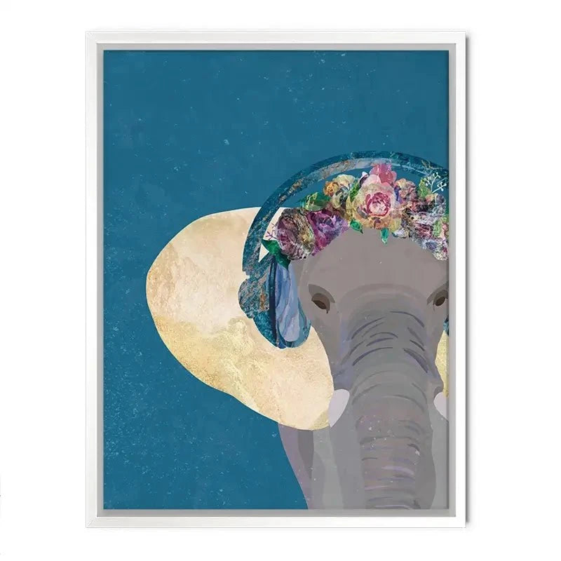 Elephant In Floral Crown Canvas Print Elephant In Floral Crown Canvas Print wall art product Sarah Manovski