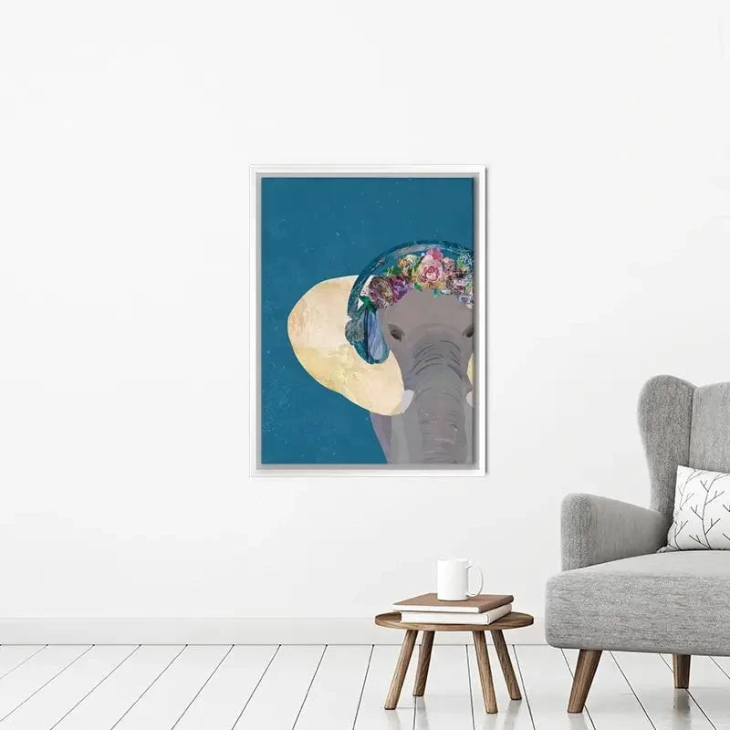 Elephant In Floral Crown Canvas Print Elephant In Floral Crown Canvas Print wall art product Sarah Manovski