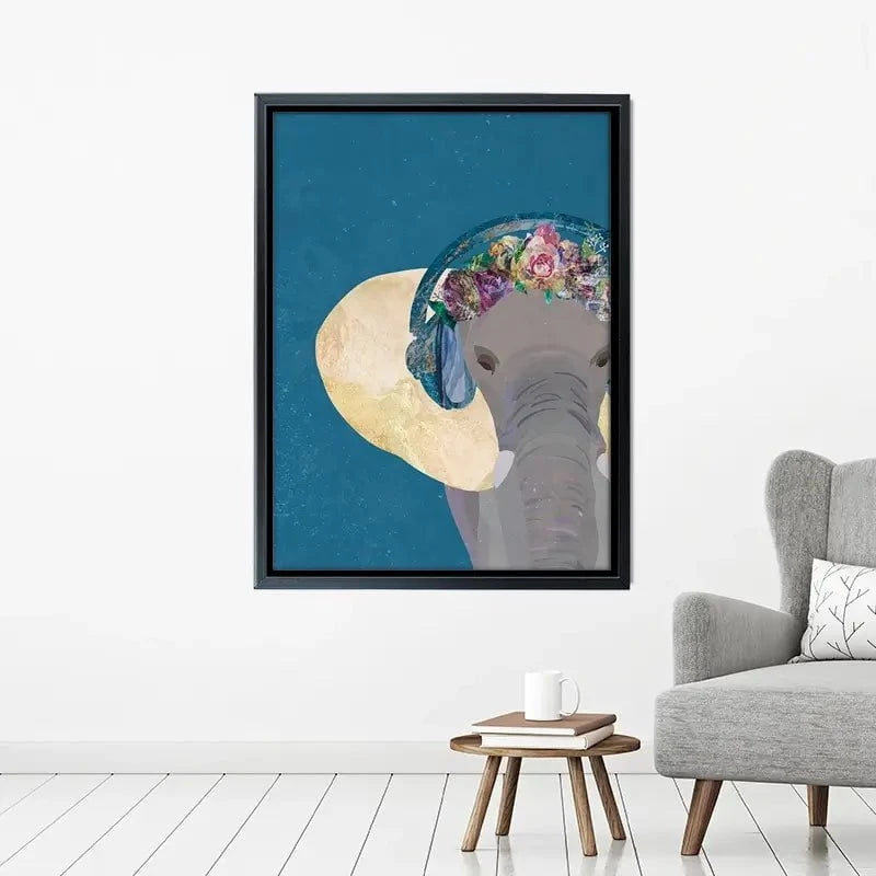 Elephant In Floral Crown Canvas Print Elephant In Floral Crown Canvas Print wall art product Sarah Manovski