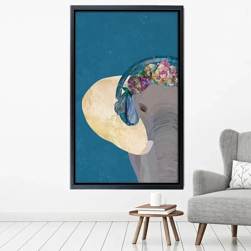 Elephant In Floral Crown Canvas Print Elephant In Floral Crown Canvas Print wall art product Sarah Manovski