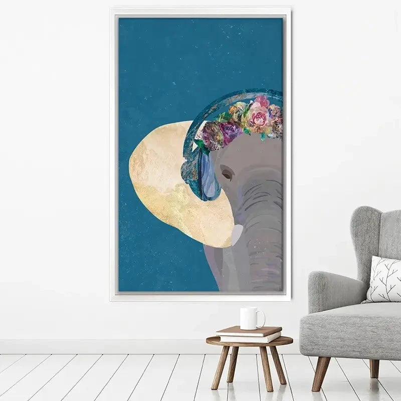 Elephant In Floral Crown Canvas Print Elephant In Floral Crown Canvas Print wall art product Sarah Manovski
