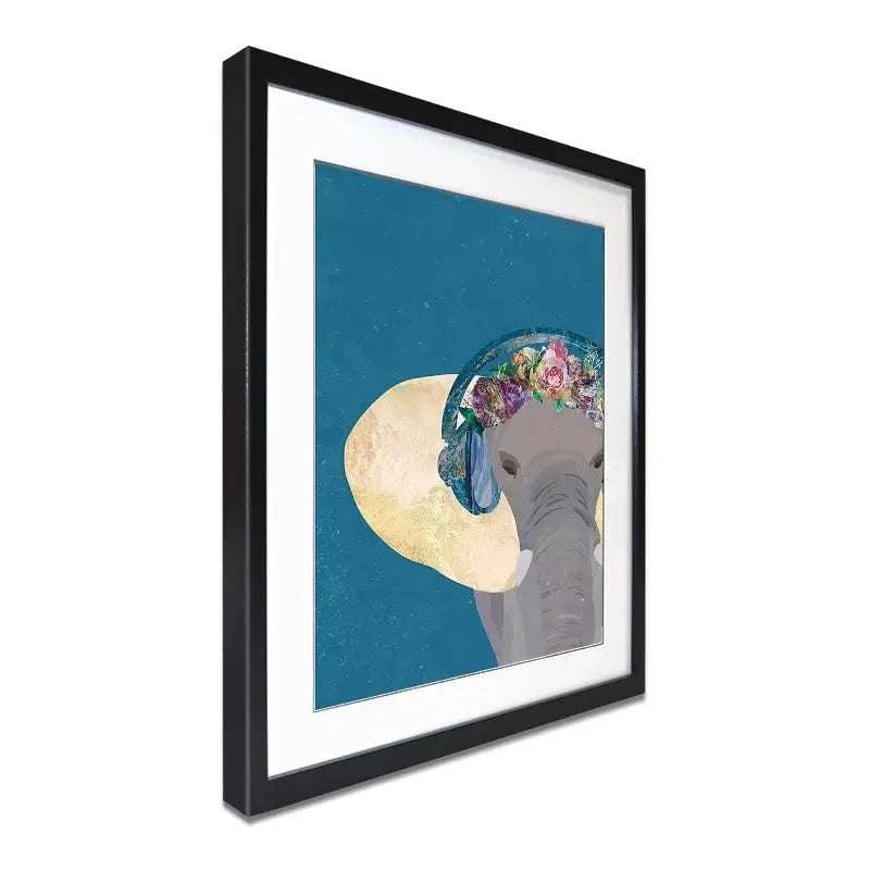 Elephant In Floral Crown Framed Art Print Elephant In Floral Crown Framed Art Print wall art product Sarah Manovski