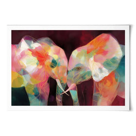 Elephant Mother And Calf Art Print Elephant Mother And Calf Art Print wall art product Chromatic Storm Studio