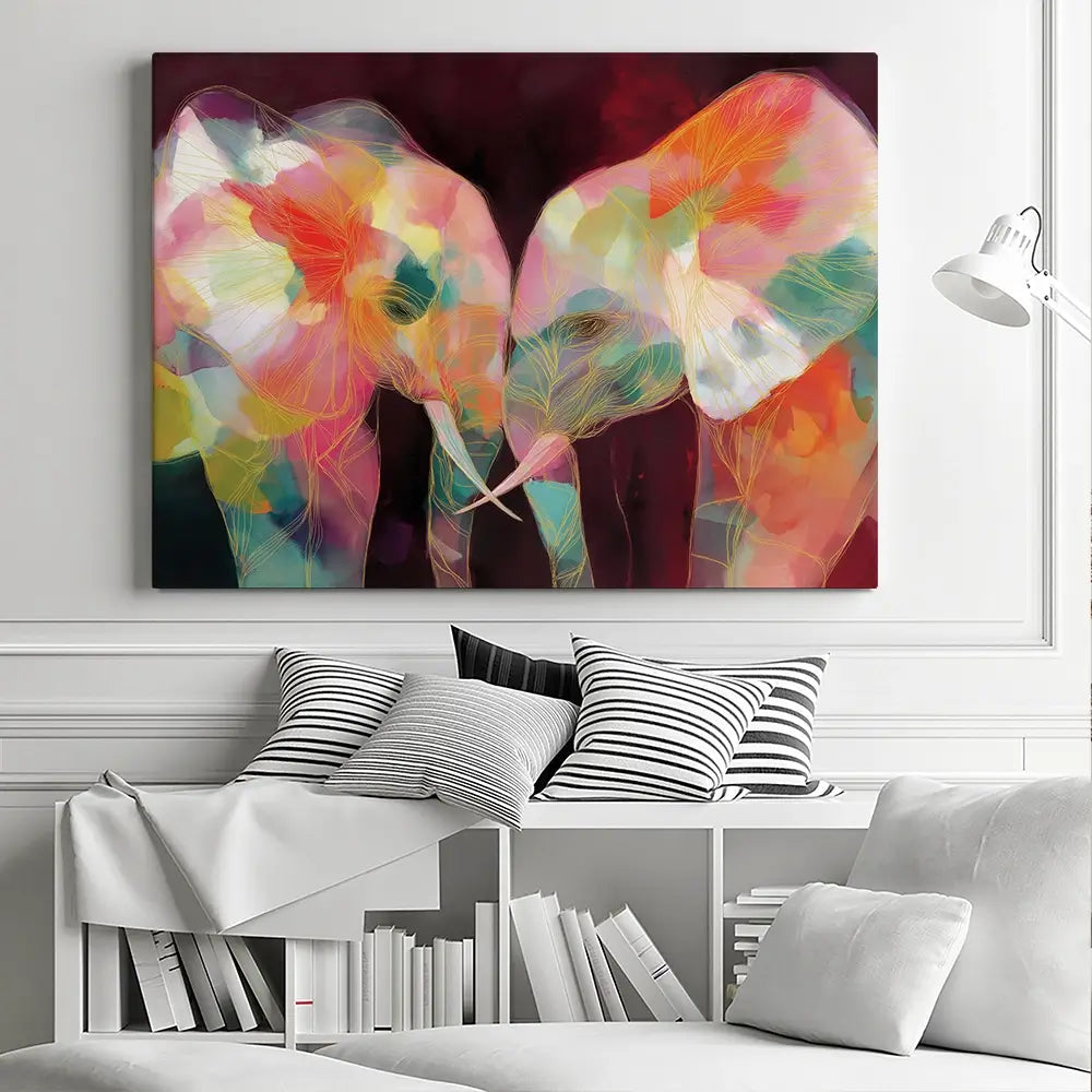 Elephant Mother And Calf Canvas Print Elephant Mother And Calf Canvas Print wall art product Chromatic Storm Studio