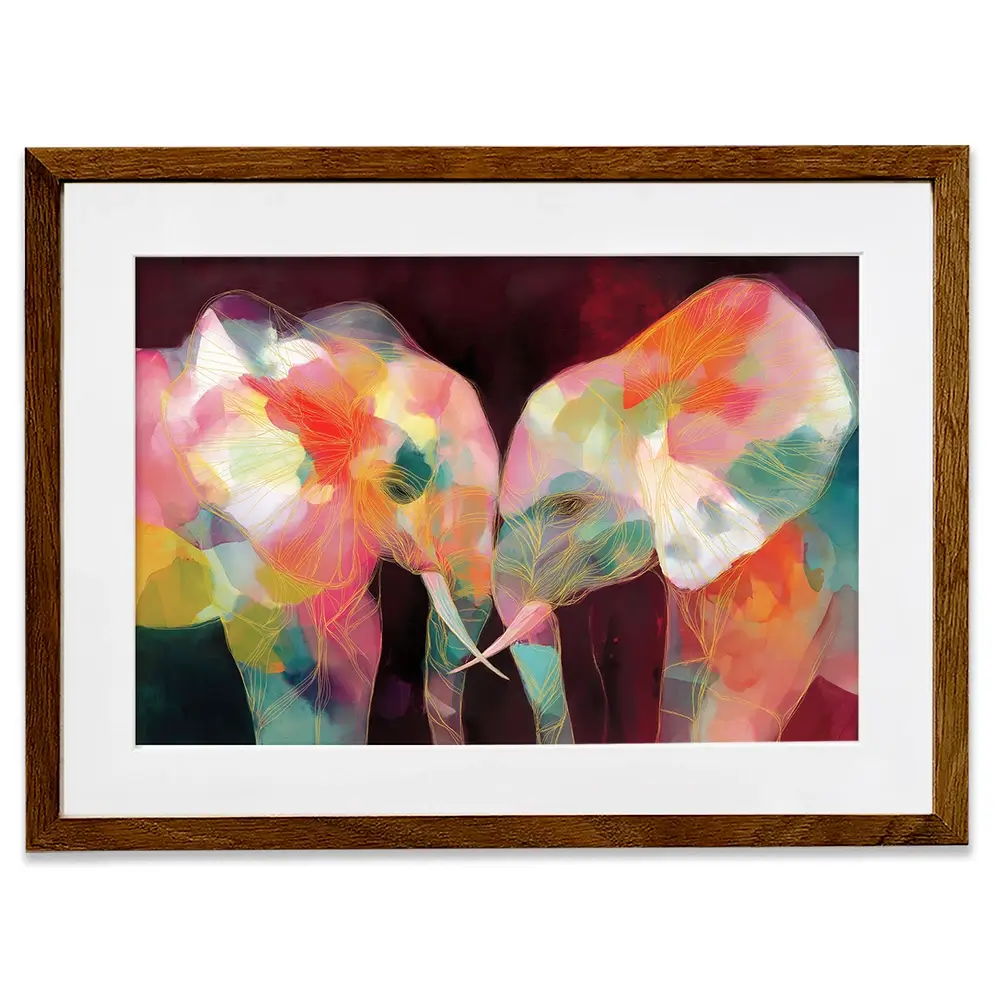 Elephant Mother And Calf Framed Art Print Elephant Mother And Calf Framed Art Print wall art product Chromatic Storm Studio