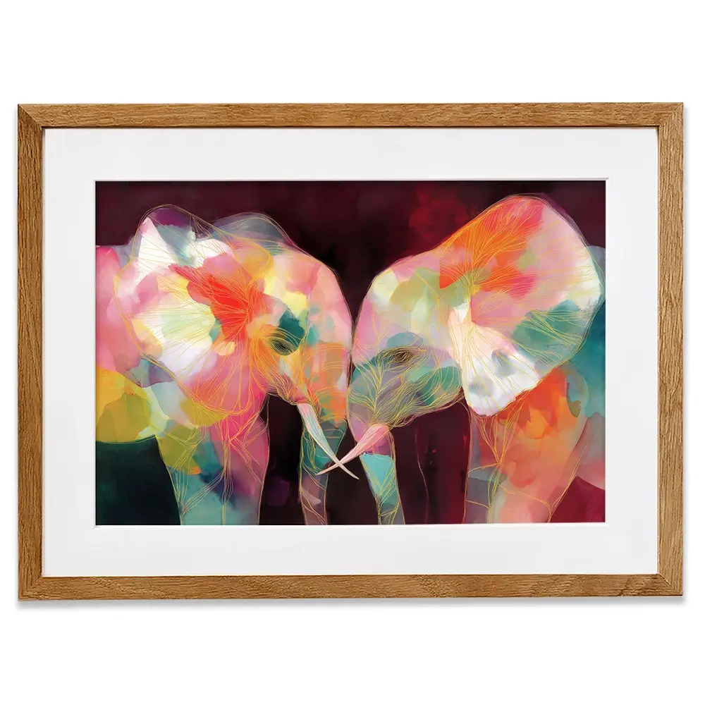 Elephant Mother And Calf Framed Art Print Elephant Mother And Calf Framed Art Print wall art product Chromatic Storm Studio