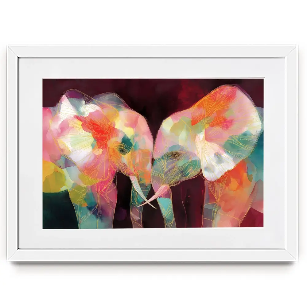 Elephant Mother And Calf Framed Art Print Elephant Mother And Calf Framed Art Print wall art product Chromatic Storm Studio