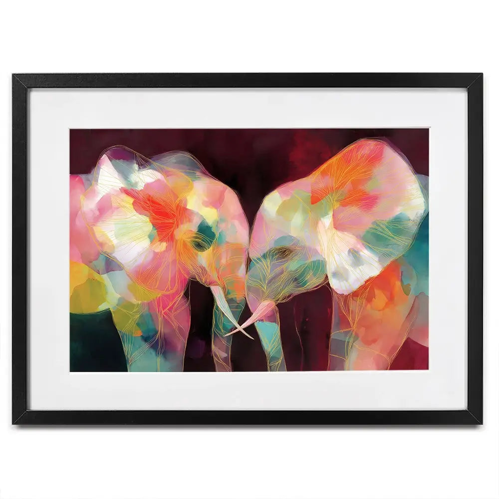 Elephant Mother And Calf Framed Art Print Elephant Mother And Calf Framed Art Print wall art product Chromatic Storm Studio