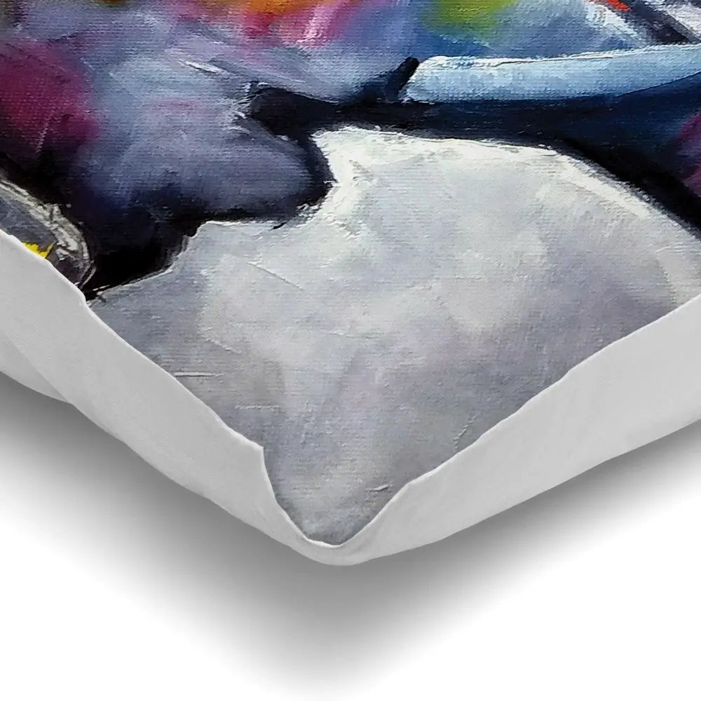 Elephant Pair Oil Painting Cushion Elephant Pair Oil Painting Cushion wall art product Art Print Shop