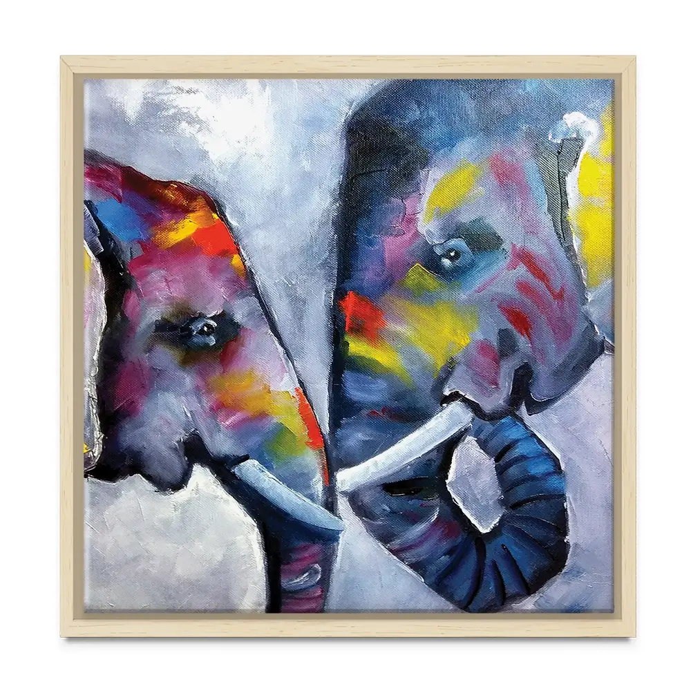 Elephant Pair Oil Painting Square Canvas Print Elephant Pair Oil Painting Square Canvas Print wall art product kumachenkova / Shutterstock