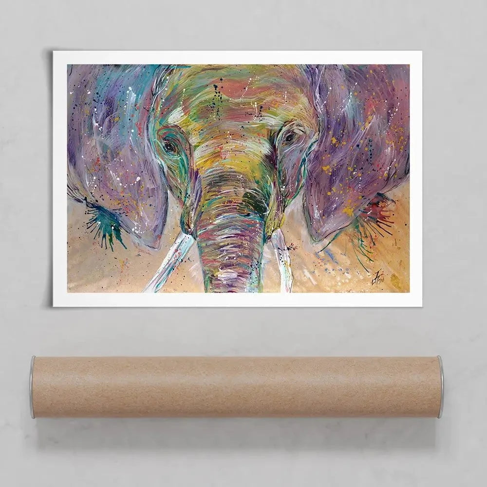 Elephant Splashes Art Print Elephant Splashes Art Print wall art product Jamie Taylor