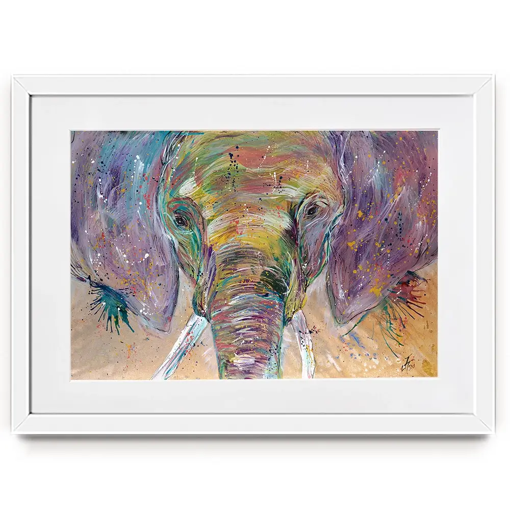 Elephant Splashes Framed Art Print Elephant Splashes Framed Art Print wall art product Jamie Taylor