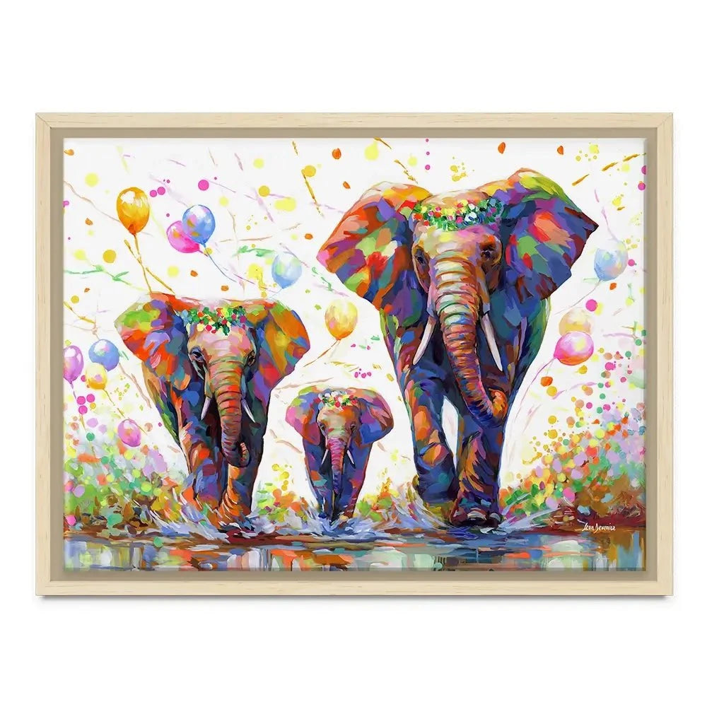 Elephants Colourful Celebration 2 Canvas Print Elephants Colourful Celebration 2 Canvas Print wall art product Leon Devenice