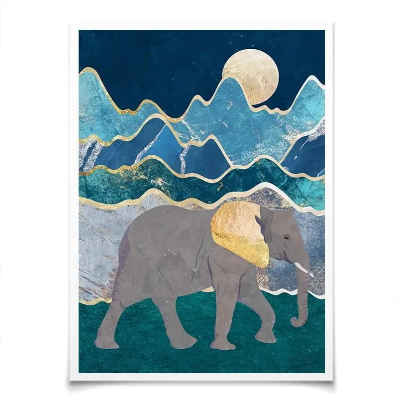 Elephants In The Mountains Art Print Elephants In The Mountains Art Print wall art product Sarah Manovski