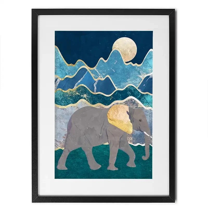 Elephants In The Mountains Framed Art Print Elephants In The Mountains Framed Art Print wall art product Sarah Manovski