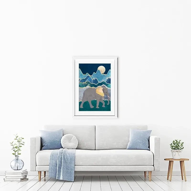 Elephants In The Mountains Framed Art Print Elephants In The Mountains Framed Art Print wall art product Sarah Manovski