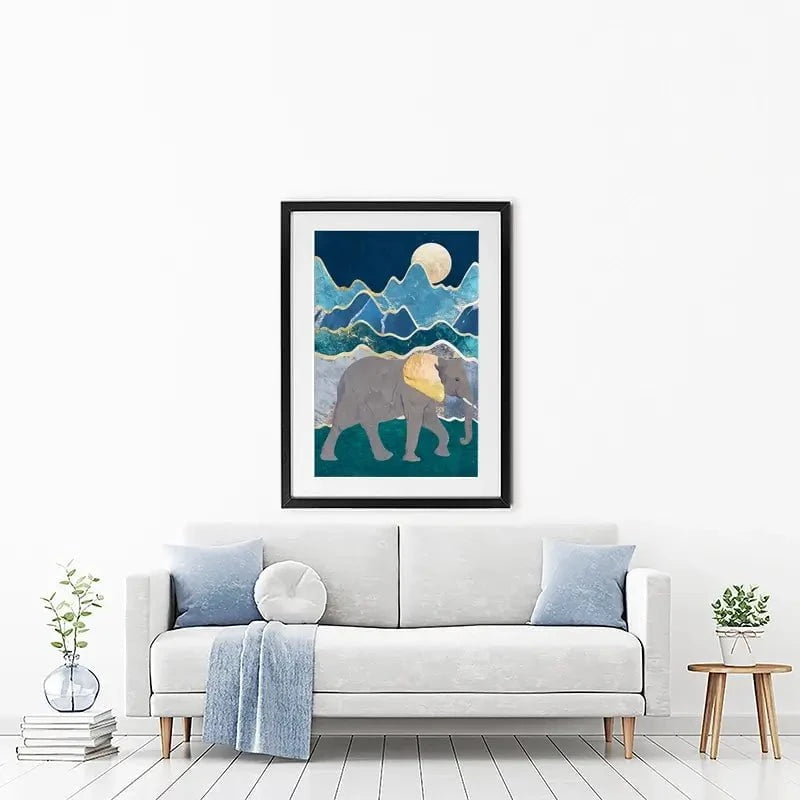 Elephants In The Mountains Framed Art Print Elephants In The Mountains Framed Art Print wall art product Sarah Manovski