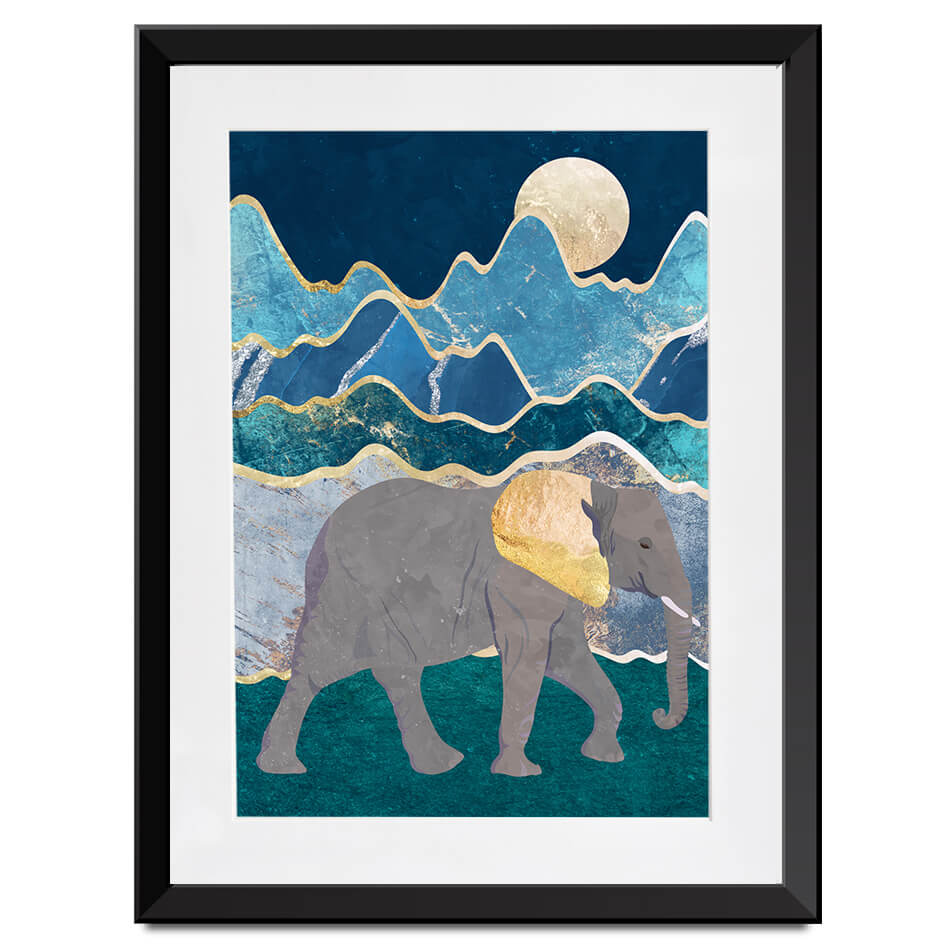 Elephants In The Mountains Framed Art Print Elephants In The Mountains Framed Art Print wall art product Sarah Manovski