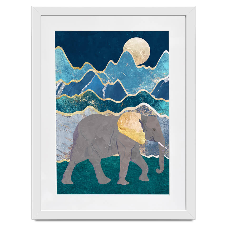 Elephants In The Mountains Framed Art Print Elephants In The Mountains Framed Art Print wall art product Sarah Manovski
