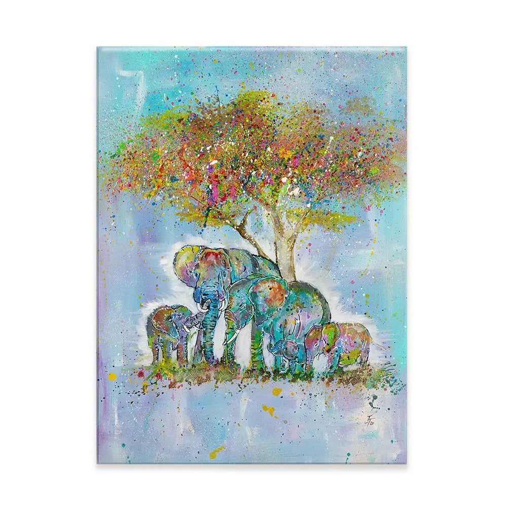 Elephants Under The Tree Canvas Print Elephants Under The Tree Canvas Print wall art product Jamie Taylor