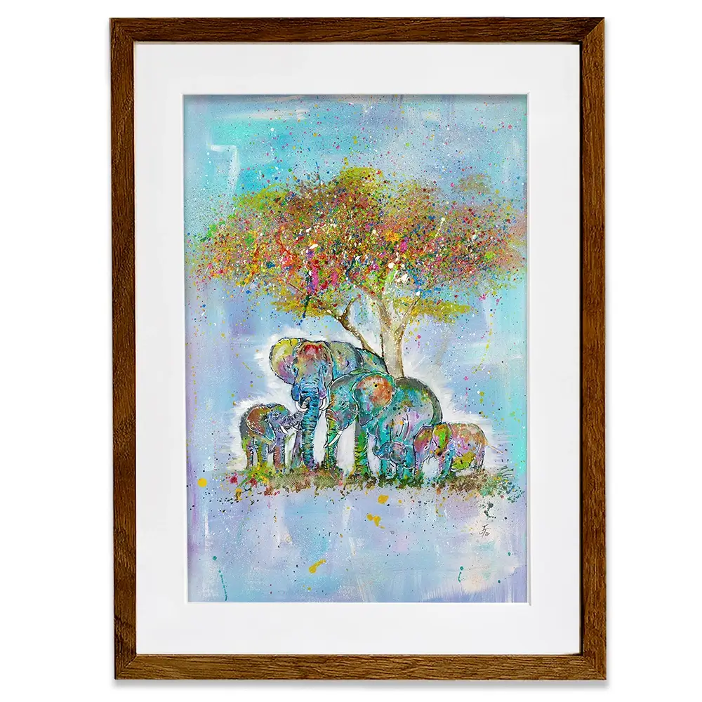 Elephants Under The Tree Framed Art Print Elephants Under The Tree Framed Art Print wall art product Jamie Taylor