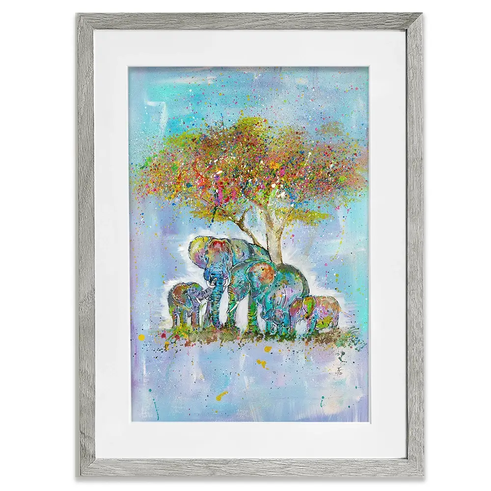 Elephants Under The Tree Framed Art Print Elephants Under The Tree Framed Art Print wall art product Jamie Taylor
