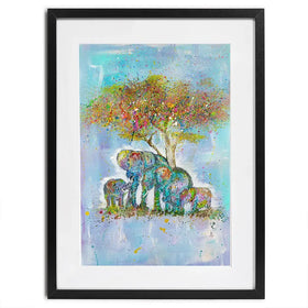 Elephants Under The Tree Framed Art Print Elephants Under The Tree Framed Art Print wall art product Jamie Taylor