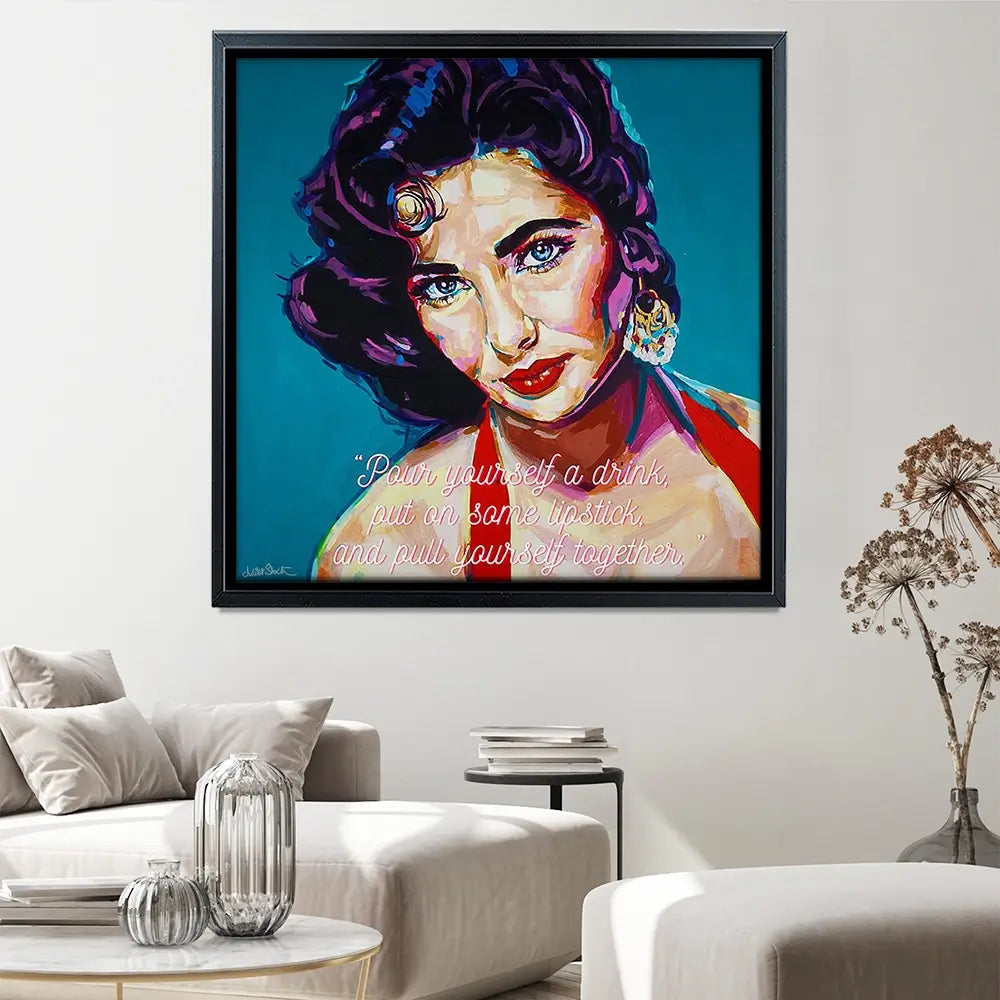 Elizabeth Taylor Square Canvas Print Elizabeth Taylor Square Canvas Print wall art product Juliet Stockton