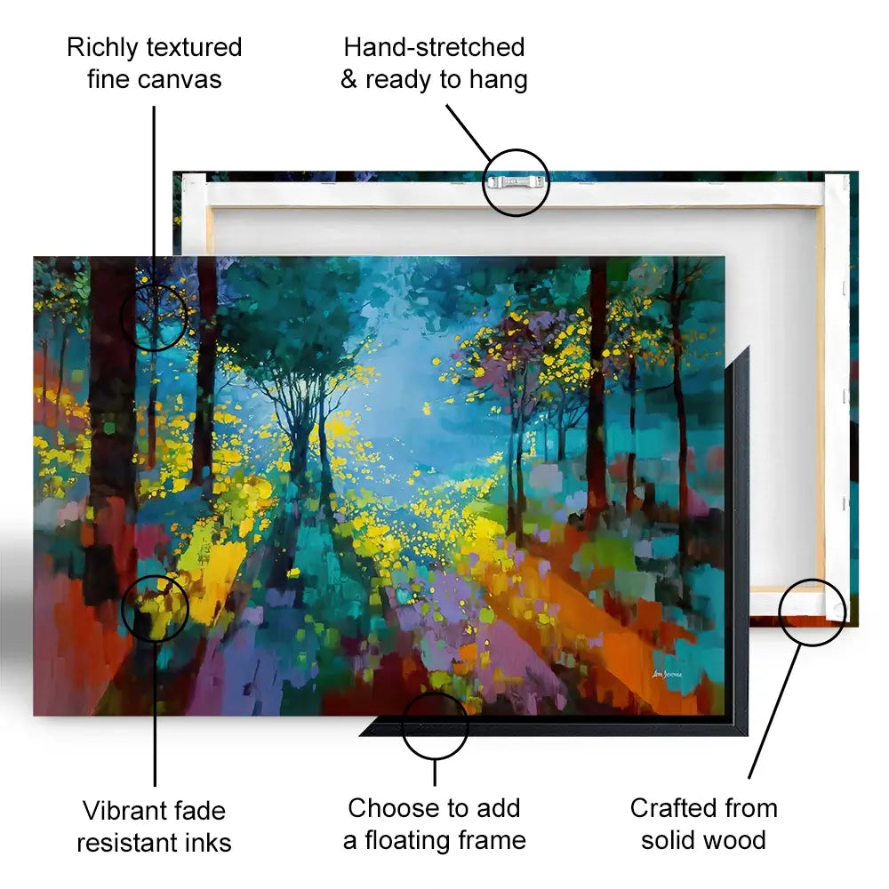 Enchanted Colourful Forest Canvas Print Enchanted Colourful Forest Canvas Print wall art product Leon Devenice