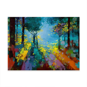 Enchanted Colourful Forest Canvas Print Enchanted Colourful Forest Canvas Print wall art product Leon Devenice