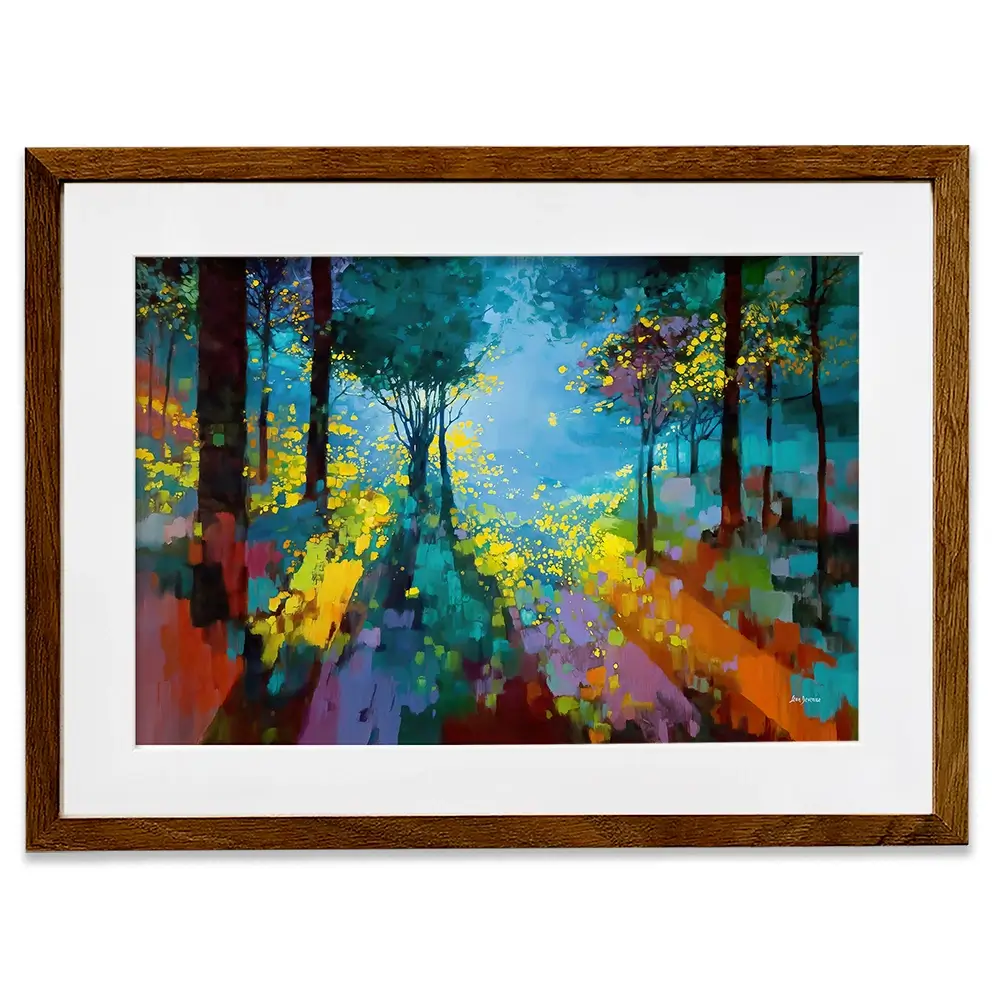 Enchanted Colourful Forest Framed Art Print Enchanted Colourful Forest Framed Art Print wall art product Leon Devenice
