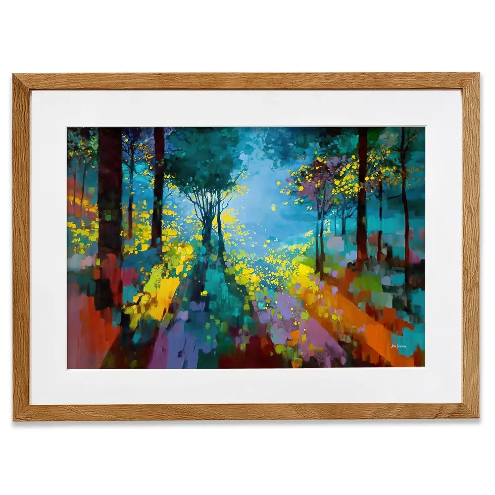 Enchanted Colourful Forest Framed Art Print Enchanted Colourful Forest Framed Art Print wall art product Leon Devenice