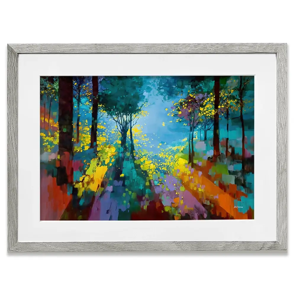Enchanted Colourful Forest Framed Art Print Enchanted Colourful Forest Framed Art Print wall art product Leon Devenice