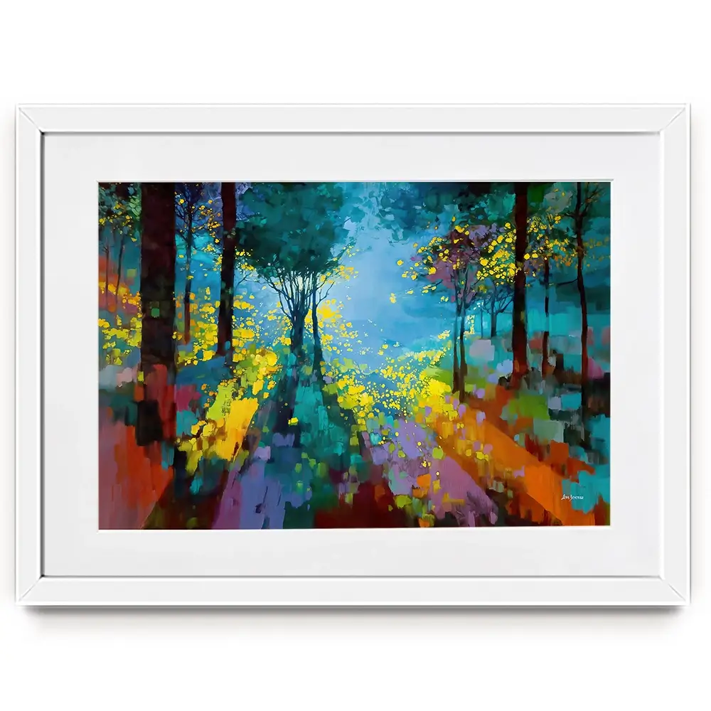Enchanted Colourful Forest Framed Art Print Enchanted Colourful Forest Framed Art Print wall art product Leon Devenice
