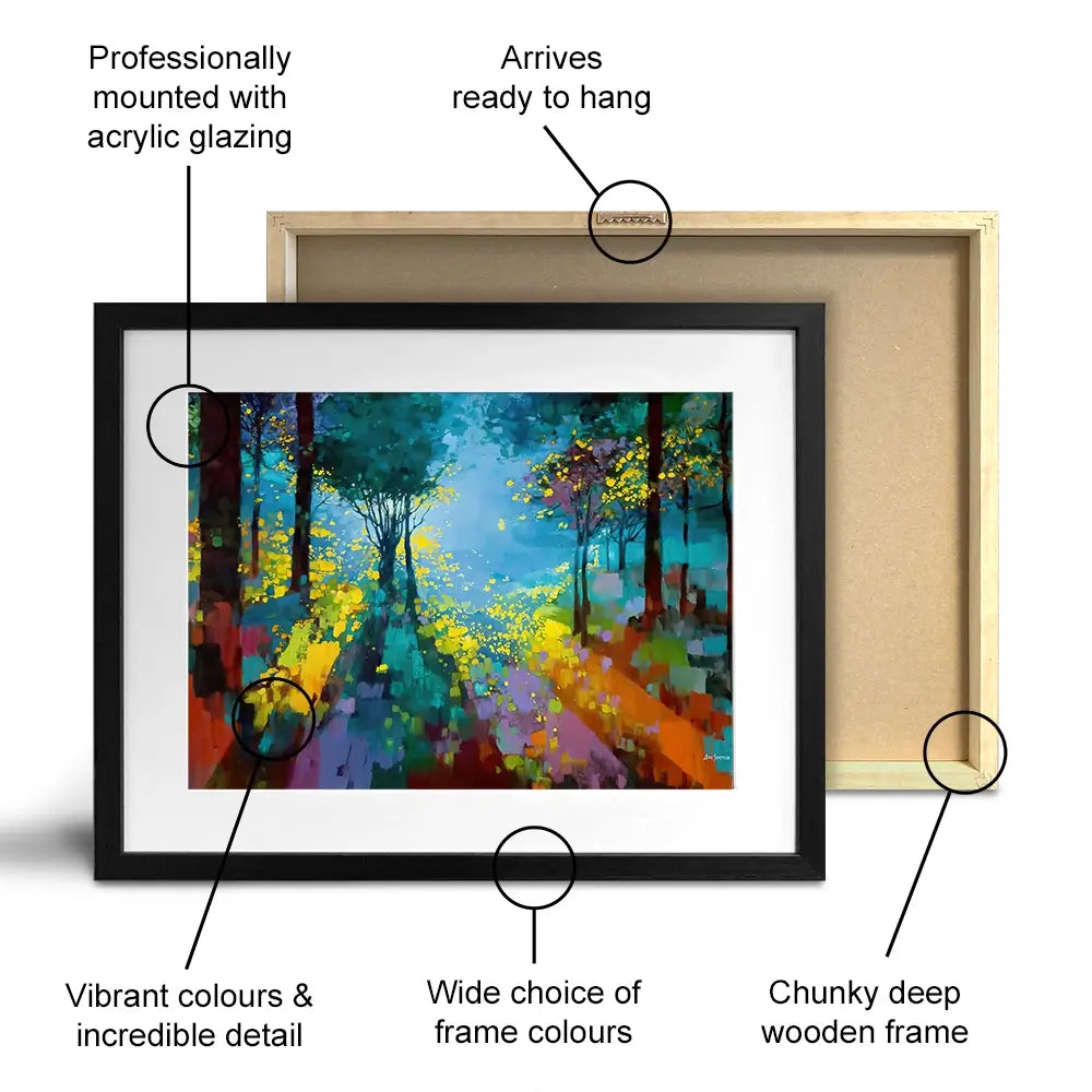 Enchanted Colourful Forest Framed Art Print Enchanted Colourful Forest Framed Art Print wall art product Leon Devenice