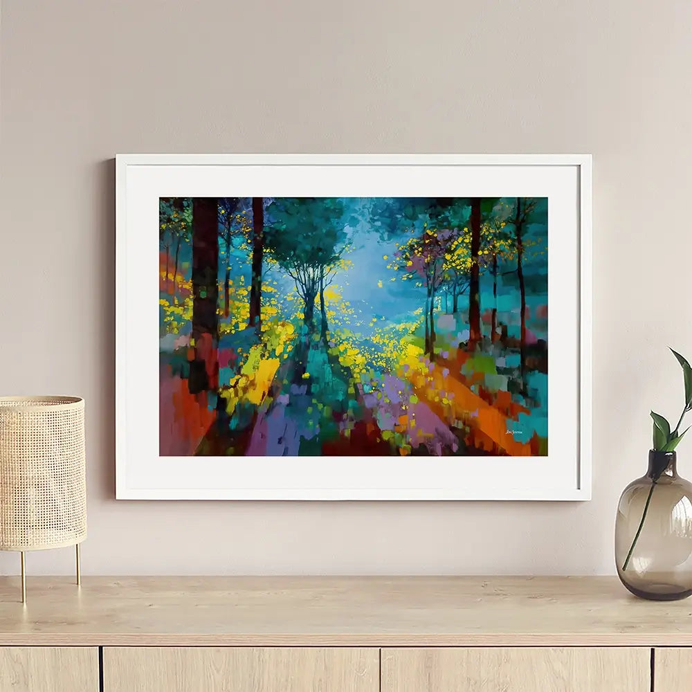 Enchanted Colourful Forest Framed Art Print Enchanted Colourful Forest Framed Art Print wall art product Leon Devenice