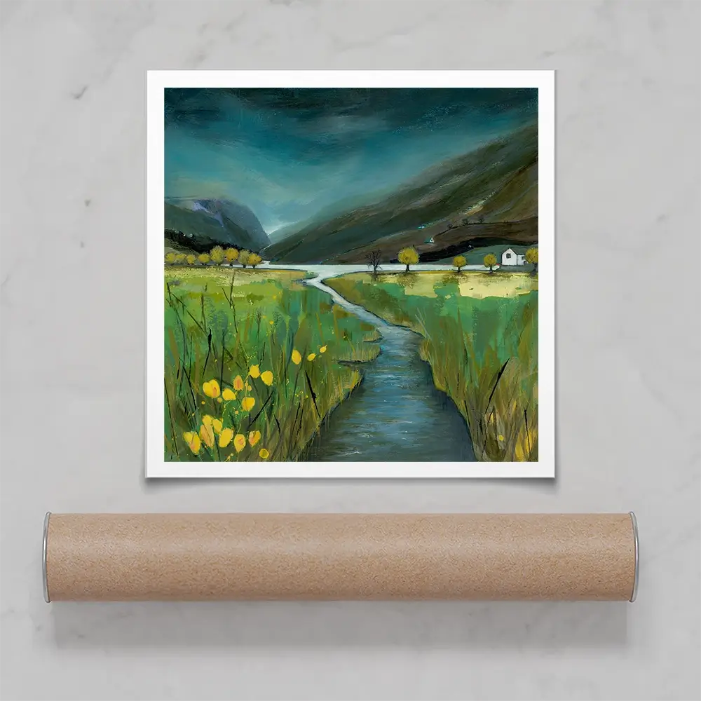Evening Light Buttermere Square Art Print Evening Light Buttermere Square Art Print wall art product Karen Sutton