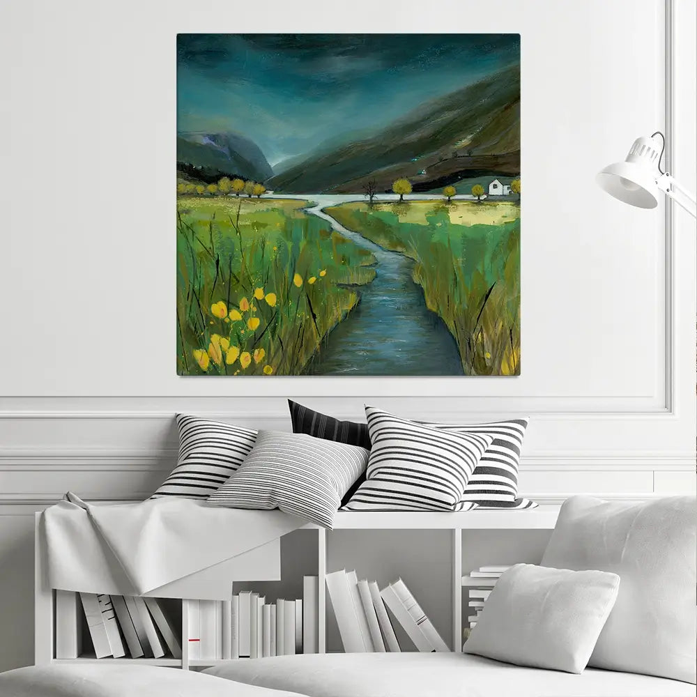 Evening Light Buttermere Square Canvas Print Evening Light Buttermere Square Canvas Print wall art product Karen Sutton