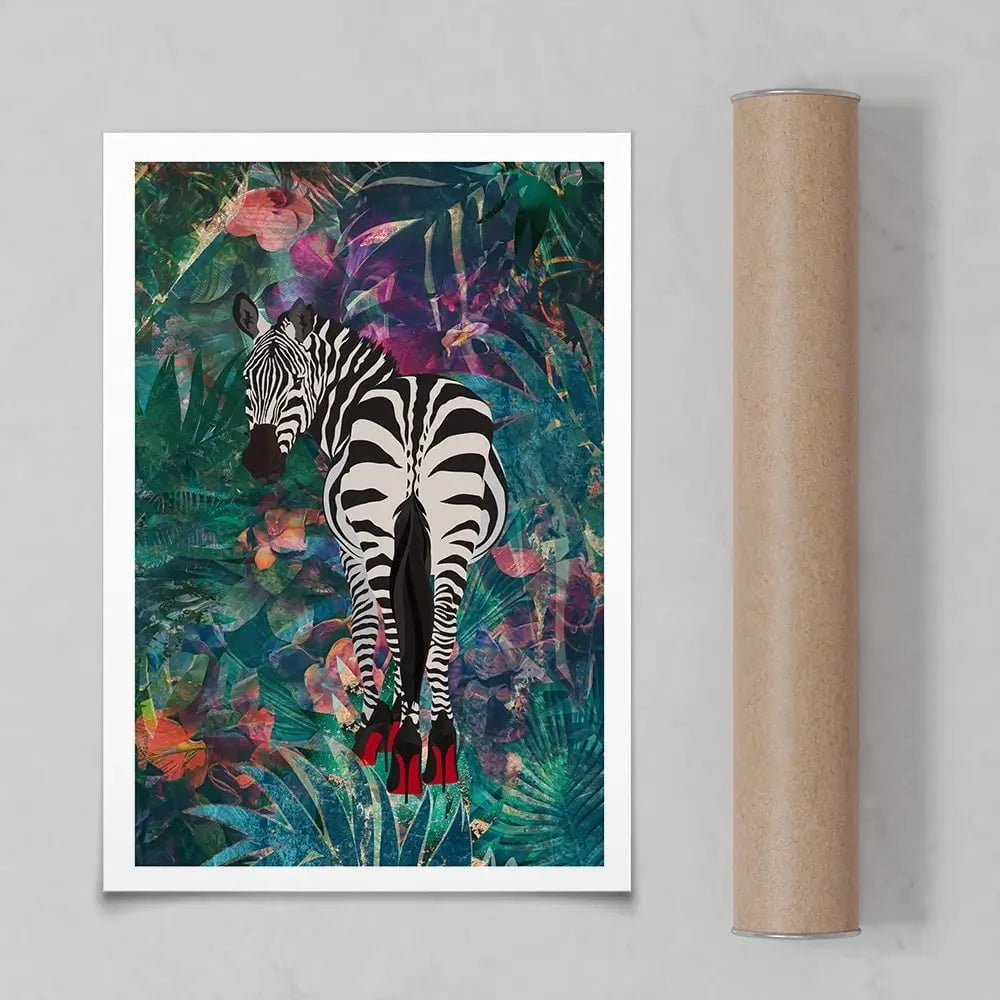 Exotic Zebra Wearing Heels Art Print Exotic Zebra Wearing Heels Art Print wall art product Sarah Manovski