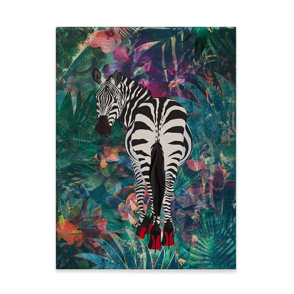 Exotic Zebra Wearing Heels Canvas Print Exotic Zebra Wearing Heels Canvas Print wall art product Sarah Manovski