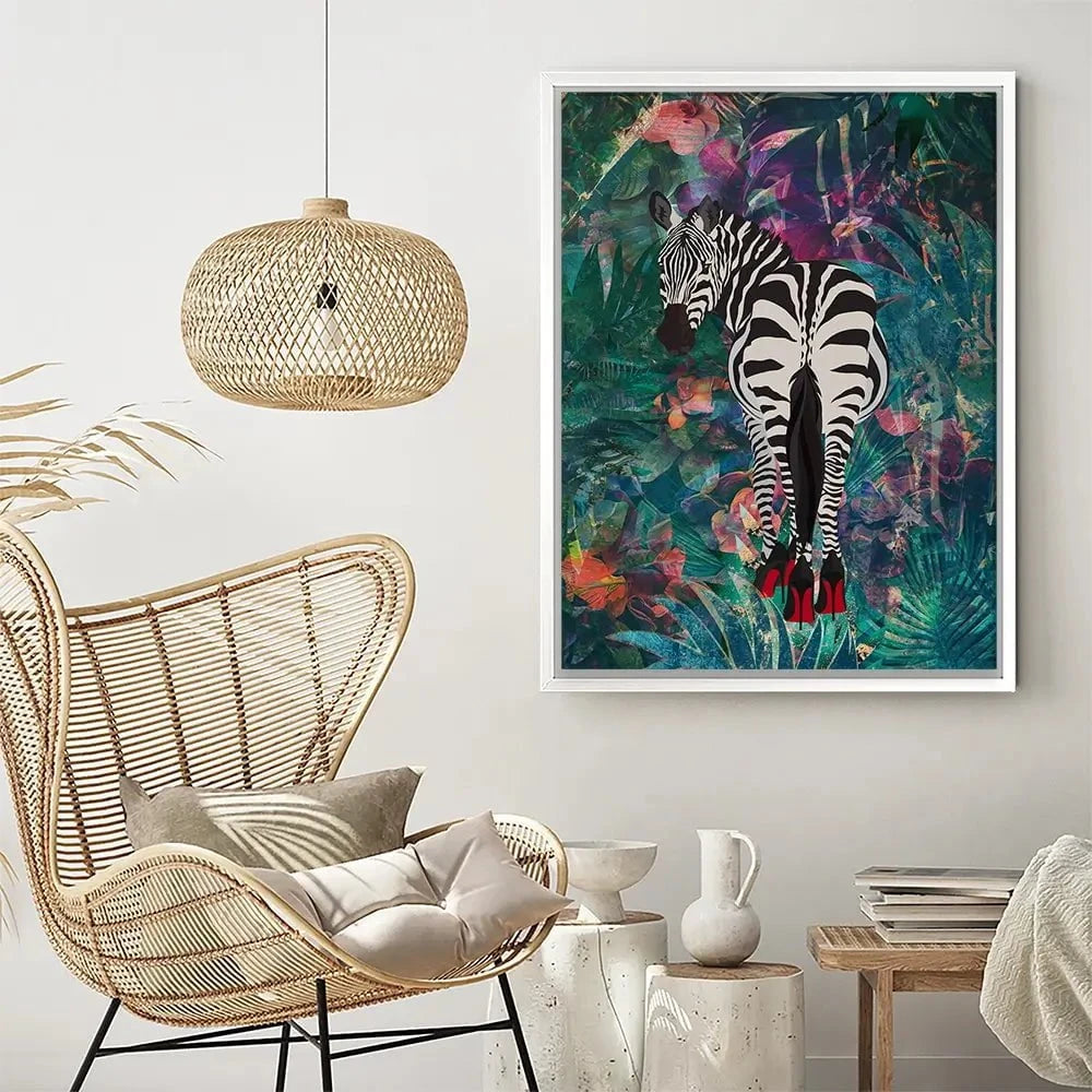 Exotic Zebra Wearing Heels Canvas Print Exotic Zebra Wearing Heels Canvas Print wall art product Sarah Manovski